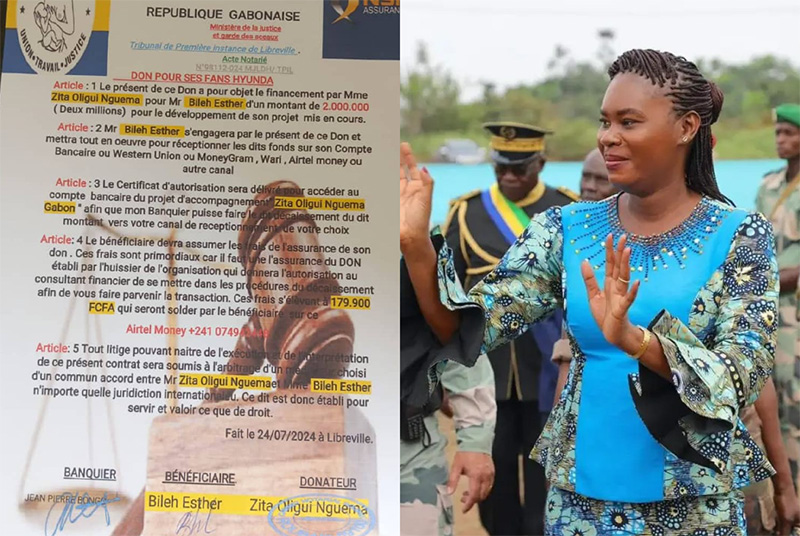 Fraude inadmissible : des escrocs tentent de déshonorer Zita Oligui Nguema avec un faux acte notarié