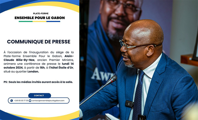 Inauguration du siège de la Plateforme Ensemble pour le Gabon : Conférence de presse d’Alain-Claude Bilie By Nze